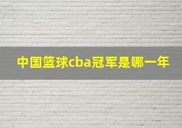 中国篮球cba冠军是哪一年