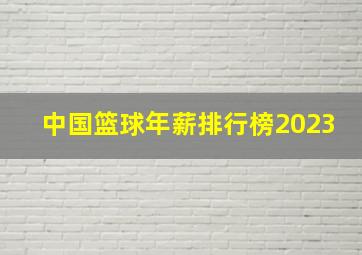 中国篮球年薪排行榜2023