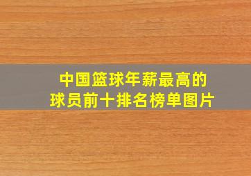 中国篮球年薪最高的球员前十排名榜单图片