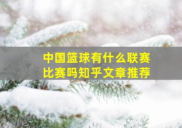 中国篮球有什么联赛比赛吗知乎文章推荐