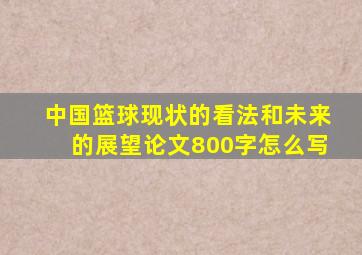 中国篮球现状的看法和未来的展望论文800字怎么写