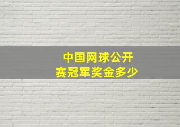 中国网球公开赛冠军奖金多少