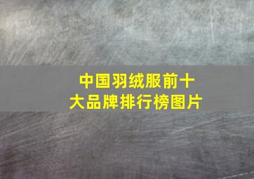 中国羽绒服前十大品牌排行榜图片