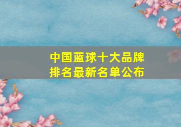 中国蓝球十大品牌排名最新名单公布