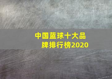 中国蓝球十大品牌排行榜2020