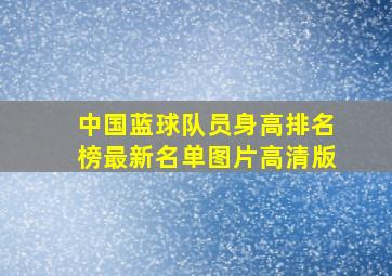 中国蓝球队员身高排名榜最新名单图片高清版