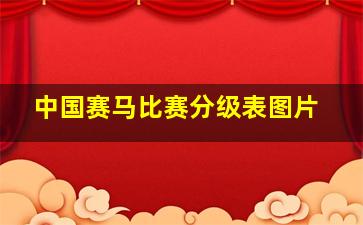 中国赛马比赛分级表图片