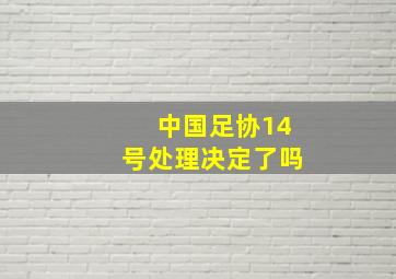 中国足协14号处理决定了吗