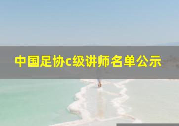 中国足协c级讲师名单公示