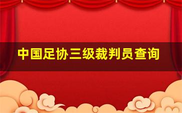 中国足协三级裁判员查询