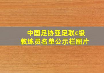 中国足协亚足联c级教练员名单公示栏图片