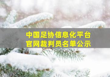 中国足协信息化平台官网裁判员名单公示