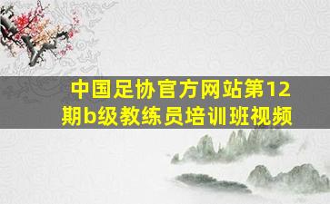 中国足协官方网站第12期b级教练员培训班视频