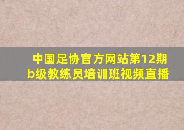 中国足协官方网站第12期b级教练员培训班视频直播