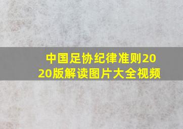 中国足协纪律准则2020版解读图片大全视频