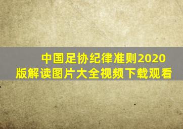 中国足协纪律准则2020版解读图片大全视频下载观看