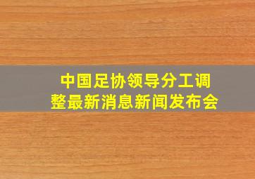 中国足协领导分工调整最新消息新闻发布会