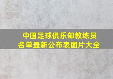 中国足球俱乐部教练员名单最新公布表图片大全