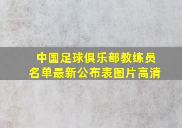 中国足球俱乐部教练员名单最新公布表图片高清