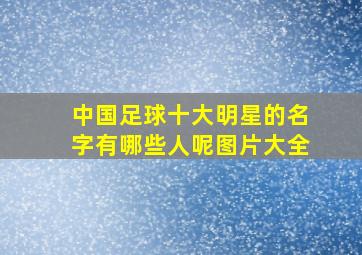 中国足球十大明星的名字有哪些人呢图片大全