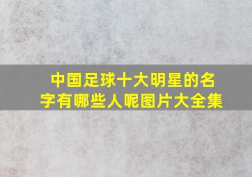 中国足球十大明星的名字有哪些人呢图片大全集