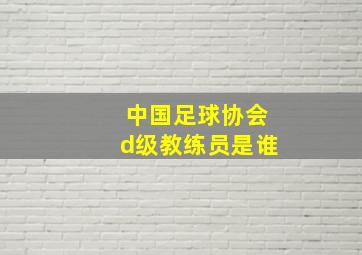 中国足球协会d级教练员是谁