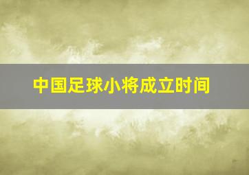 中国足球小将成立时间