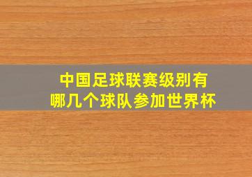 中国足球联赛级别有哪几个球队参加世界杯