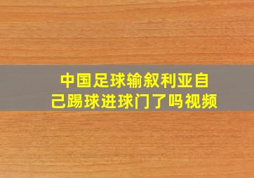 中国足球输叙利亚自己踢球进球门了吗视频