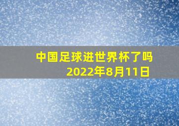 中国足球进世界杯了吗2022年8月11日