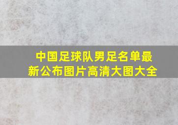 中国足球队男足名单最新公布图片高清大图大全