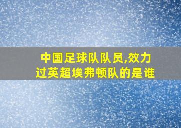 中国足球队队员,效力过英超埃弗顿队的是谁