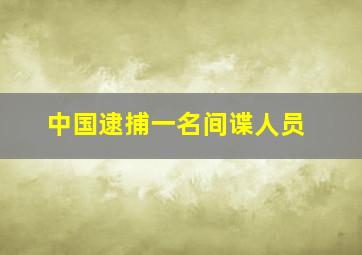 中国逮捕一名间谍人员