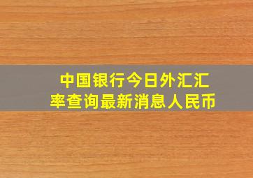 中国银行今日外汇汇率查询最新消息人民币