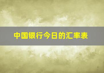 中国银行今日的汇率表