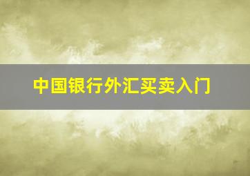 中国银行外汇买卖入门