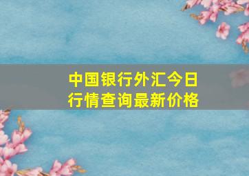 中国银行外汇今日行情查询最新价格