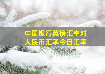 中国银行英镑汇率对人民币汇率今日汇率