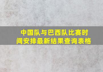 中国队与巴西队比赛时间安排最新结果查询表格