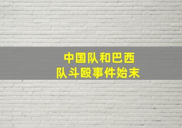 中国队和巴西队斗殴事件始末