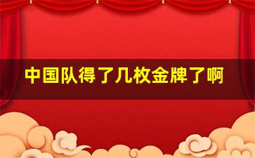 中国队得了几枚金牌了啊