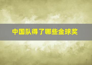 中国队得了哪些金球奖