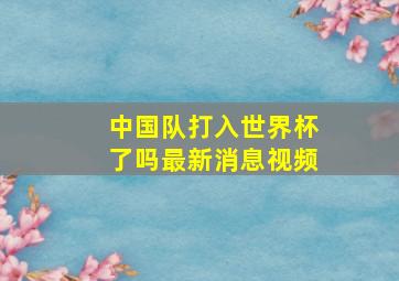 中国队打入世界杯了吗最新消息视频