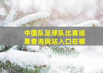 中国队足球队比赛结果查询网站入口在哪