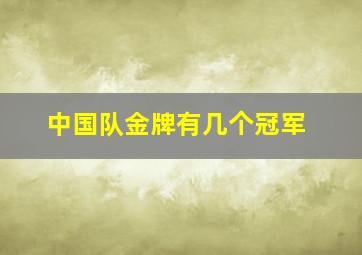 中国队金牌有几个冠军