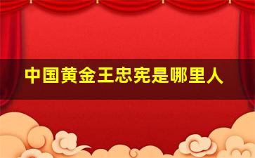 中国黄金王忠宪是哪里人