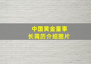 中国黄金董事长简历介绍图片