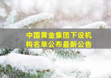 中国黄金集团下设机构名单公布最新公告