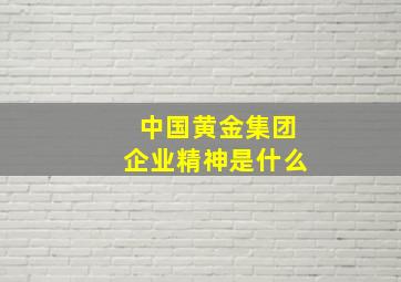 中国黄金集团企业精神是什么