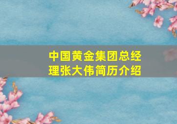 中国黄金集团总经理张大伟简历介绍